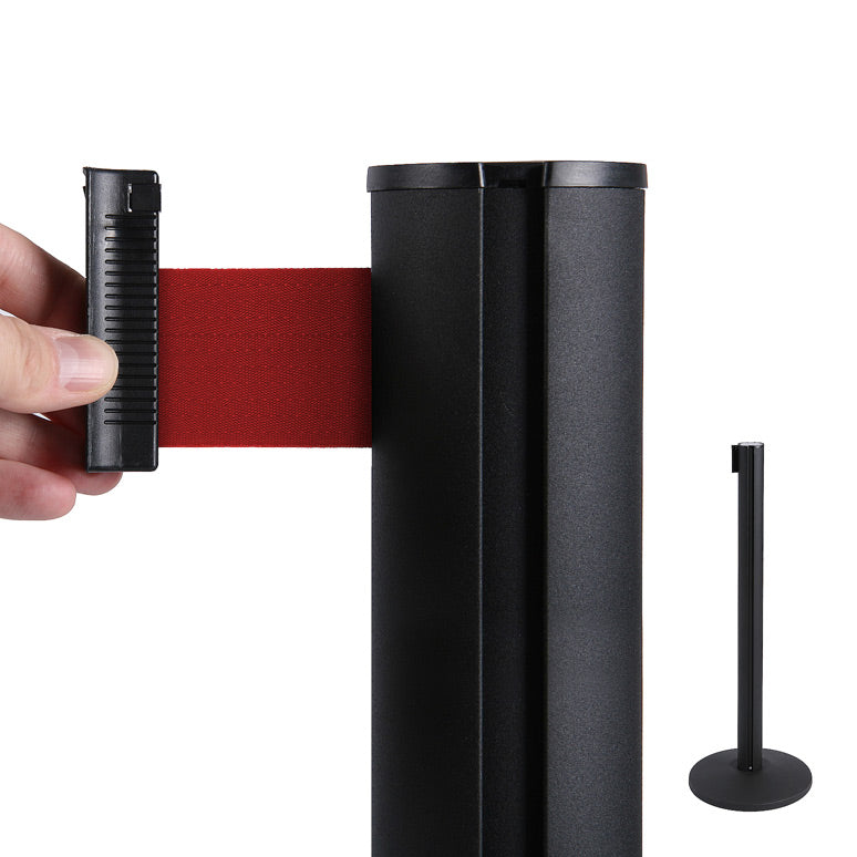 Poste Separador con Cinta Extensible Negro (Cinta Roja)