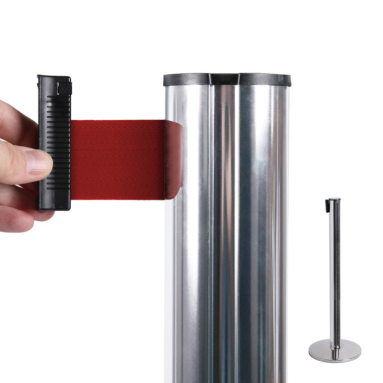 Poste Separador con Cinta Extensible Cromado (Cinta Roja)