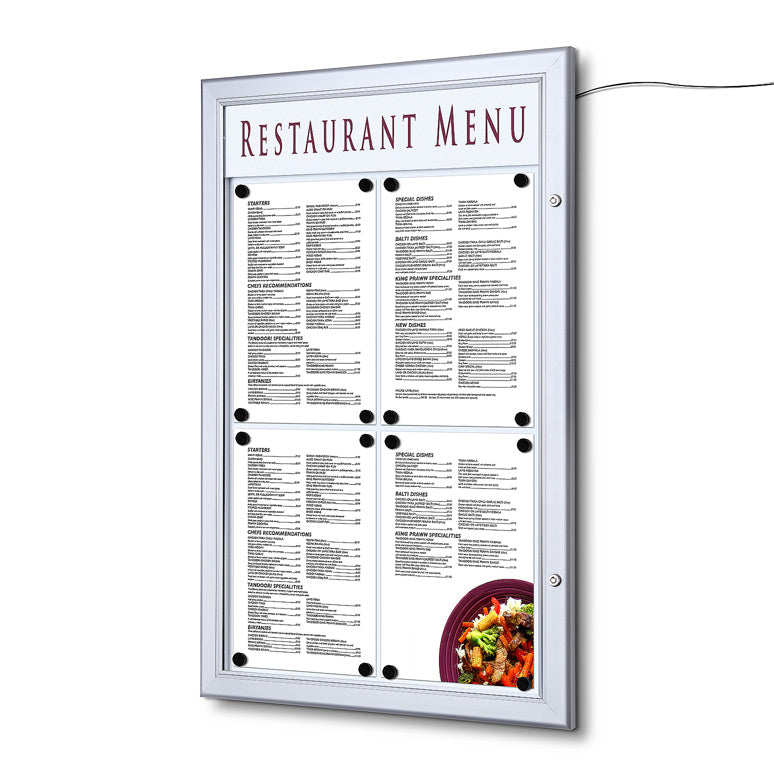 Vitrine à Menu LED Premium